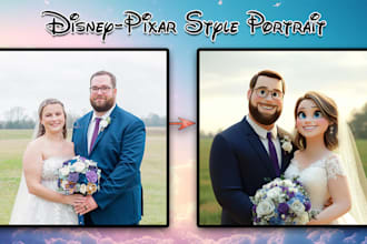 transform your photo into a disney pixar style cartoon