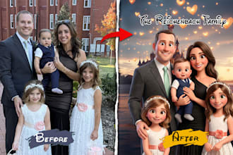 transform your photo into a disney pixar style cartoon