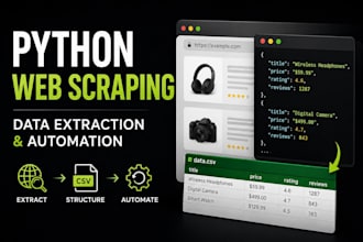 do python web scraping, data extraction and automation