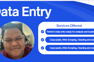 do accurate data entry, excel formatting, and pivot table setup