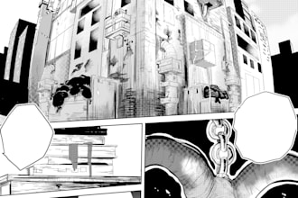 draw a dynamic and stylized manga page