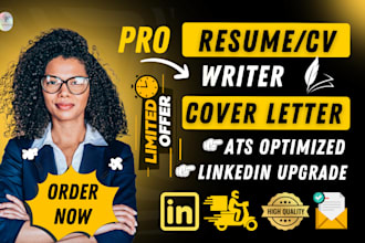 write a professional resume, CV, cover letter and optimize your linkedin profile
