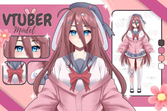 design live2d vtuber model, vtuber rigging, vtuber model, vtuber design, outfit
