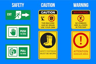 design custom safety boards, caution signs, warning signs