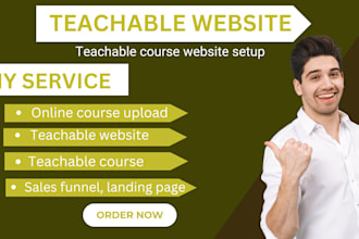 teachable website design teachable sales funnel setup teachable course