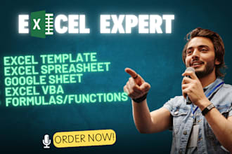 create excel template, excel dashboard and google sheet automation