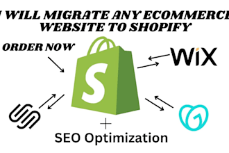 migrate websites to shopify wix to shopify, squarespace and godaddy to shopify