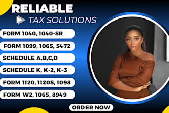 prepare and file US tax returns 1040, 1065, 1120, 5472, and sales tax