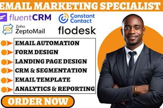 setup fluent CRM constant contact zeptomail flodesk email marketing campaign