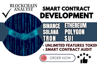 create custom erc20 bep20 token solana sui ton binance ethereum smart contract