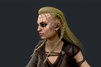 aaa quality character, stylized 3d, unity texture, xgen hair, ue5 rig, animation