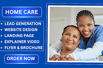 home care leads elderly care leads home care logo flyer home care website