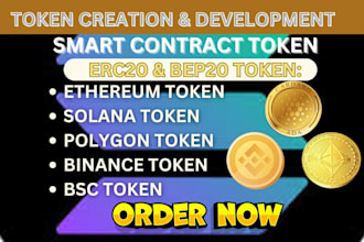 create your own erc20,bep20 cryptocurrency token, bsc, polygon, smart contract