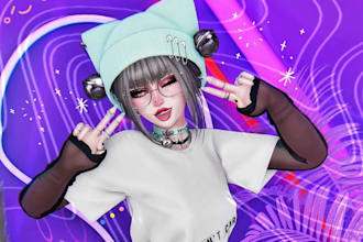 model and rig vrchat avatar vrc character furry vr chat avatar anime 3d vtuber