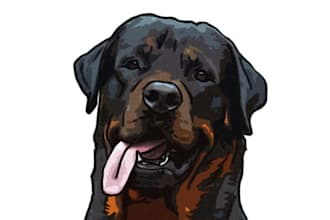 make a colorful cartoon portrait of your pet