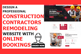 design high converting construction and home renovation website with bookings
