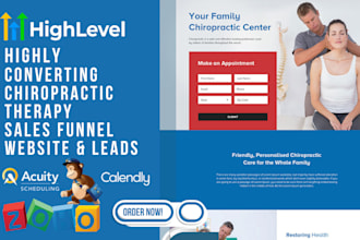 design 48hrs chiropractic website chiropractors landing page with online booking