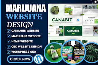 create wordpress cbd, cannabis, hemp, marijuana ecommerce website, online store