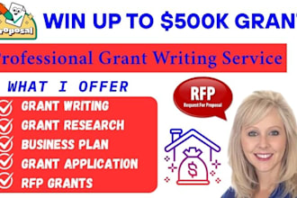 do grant writing, grant research investor ready business plan for startups, sba