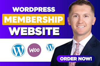 develop wordpress membership website, lms elearning, online course website figma