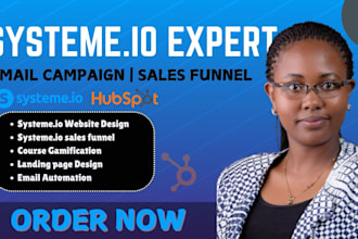 set up systeme io email automation  sales funnel hubspot landing page