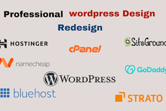 design wordpress website on hostinger bluehost godaddy siteground ionos