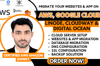 setup migrate your websites wordpress  app on AWS cloud gcp digitalocean