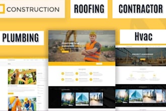 build construction website, contractor, roofing web, hvac or plumbing website