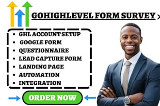 do gohighlevel form survey questionnaire ghl lead capture integration website VA