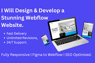 design and develop responsive webflow website, figma to webflow, SEO optimized