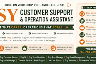 do esty customer support, order management, and product tags