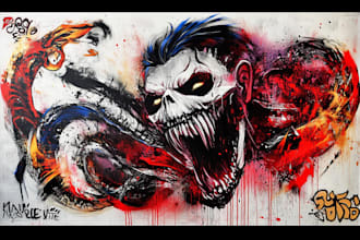 create graffiti pop art canvas designs and murals