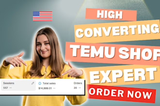 set up US temu shop, setup temu ads campaign, and fix product upload