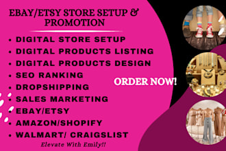 set up a high converting etsy ebay store with SEO optimization