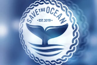 make classic professional catchy logo for save the ocean