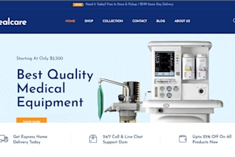 design medical equipment shopify pharmacy store medical supplies website