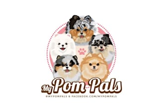design amazing animated dogs social media logo
