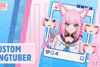 draw pngtuber avatar in vtuber art style for your twitch and streams