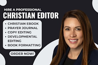 copy, developmental edit christian ebook daily devotion prayer journal memoir