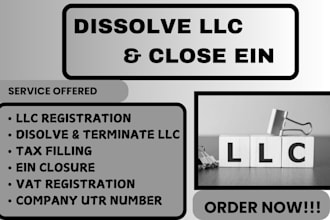 do US llc formation ,dissolve and reinstate llc, amend llc , close ein