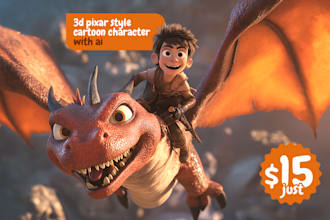 create 3d pixar style cartoon character, avatar, animation, ai art