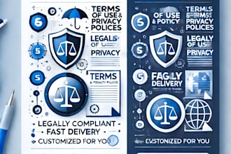 create legally compliant terms of service and privacy policy documents