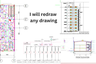 redraw any drawing, layout drawing and circuit diagram to autocad