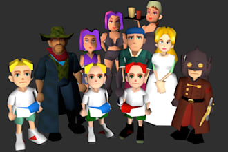 create retro 3d character in n64 ps1 psx low poly look model character and rig