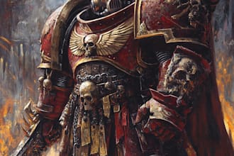 draw a warhammer, medieval, bloody