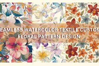 design seamless watercolor vector custom floral fabric textile pattern