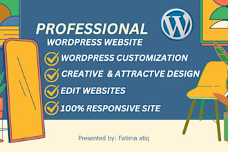 create, customize, edit, fix, rebuild, redesign wordpress website