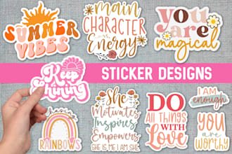 create typography sticker designs