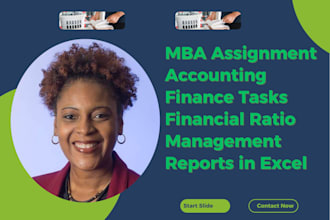 do MBA assigned task on accounting finance, financial management report in excel