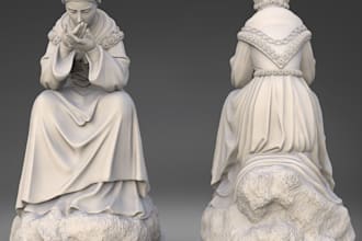 optimize 3d high poly statue, toy 3d printer, zbrush sculpt, high poly stl file